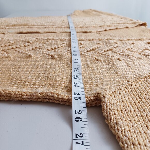 Handmade Yellow Mixed-knit Short Sleeve Cardigan - Picture 7 of 14